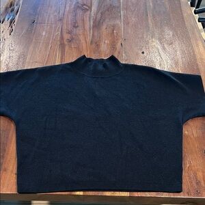 Prologue Women's Black Mock Neck Sweater- Short Sleeve